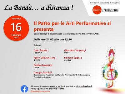 A &quot;LA BANDA... A DISTANZA !&quot; E&#039; PROTAGONISTA IL PAP - PATTO PER LE ARTI PERFORMATIVE