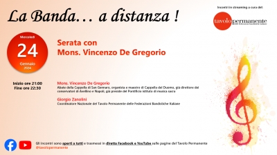 A &quot;LA BANDA... A DISTANZA !&quot; TORNA MONS. VINCENZO DE GREGORIO