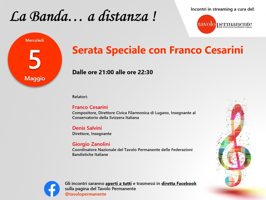 SERATA SPECIALE CON IL M° FRANCO CESARINI A &quot;LA BANDA... A DISTANZA !&quot;