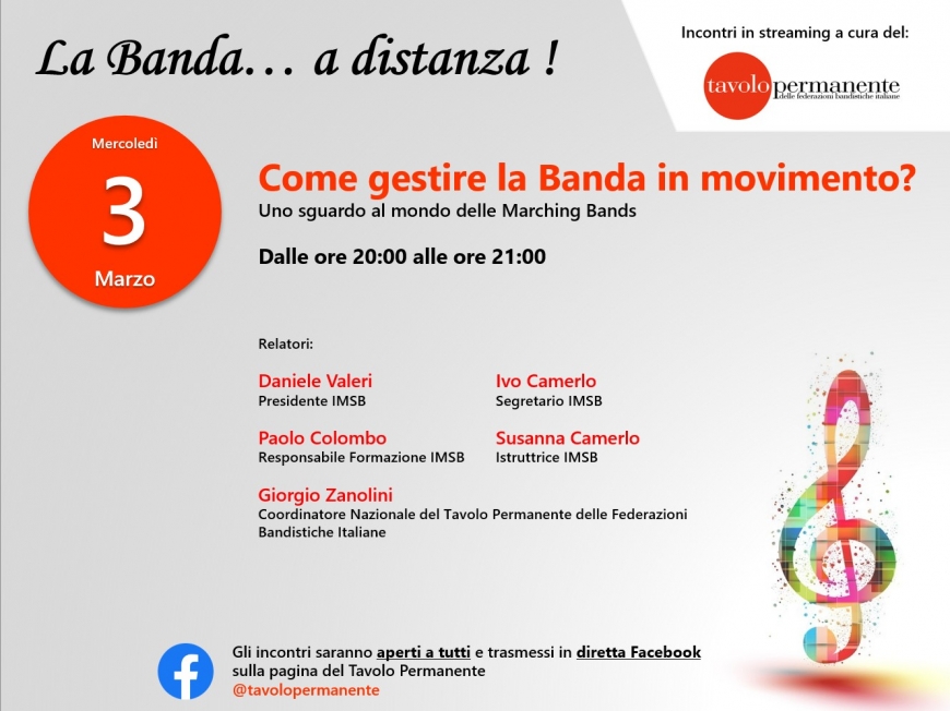 COME GESTIRE LA BANDA IN MOVIMENTO A &quot;LA BANDA... A DISTANZA !&quot;