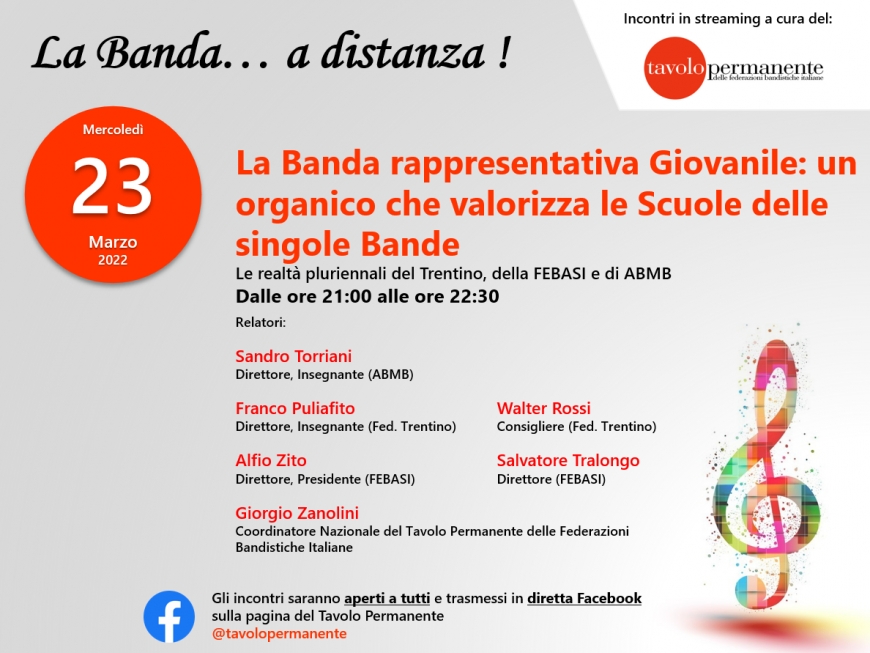 &quot;La Banda rappresentativa Giovanile: un organico che valorizza le Scuole delle singole Bande&quot;.