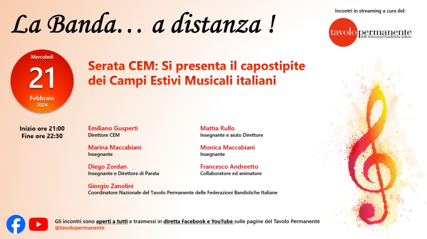 SERATA CEM: SI PRESENTA IL CAPOSTIPITE DEI CAMPI ESTIVI MUSICALI