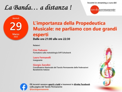 TORNIAMO A PARLARE DI PROPEDEUTICA MUSICALE A  &quot;LA BANDA... A DISTANZA !&quot;