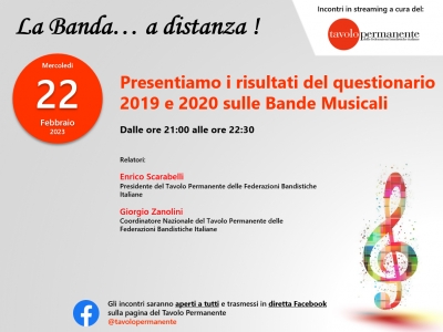PRESENTIAMO I RISULTATI DEL QUESTIONARIO 2019 E 2020 SULLE BANDE MUSICALI A &quot;LA BANDA... A DISTANZA!&quot;