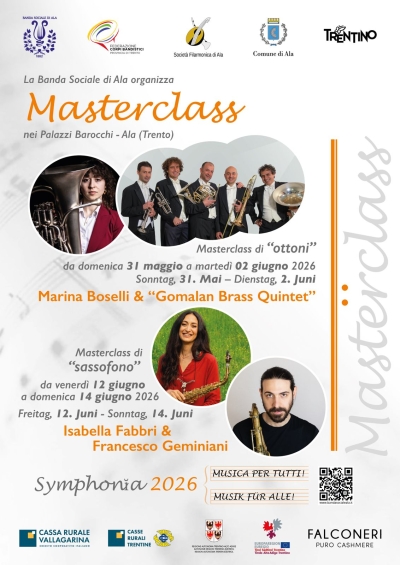 Symphonia 2026 &ndash; musica e masterclass per tutti! E allora vieni ad ALA (Tn)