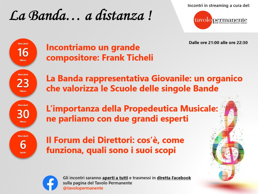 IL 16 MARZO INIZIA IL TERZO BLOCCO DE  &quot;LA BANDA... A DISTANZA !&quot; - TERZA EDIZIONE