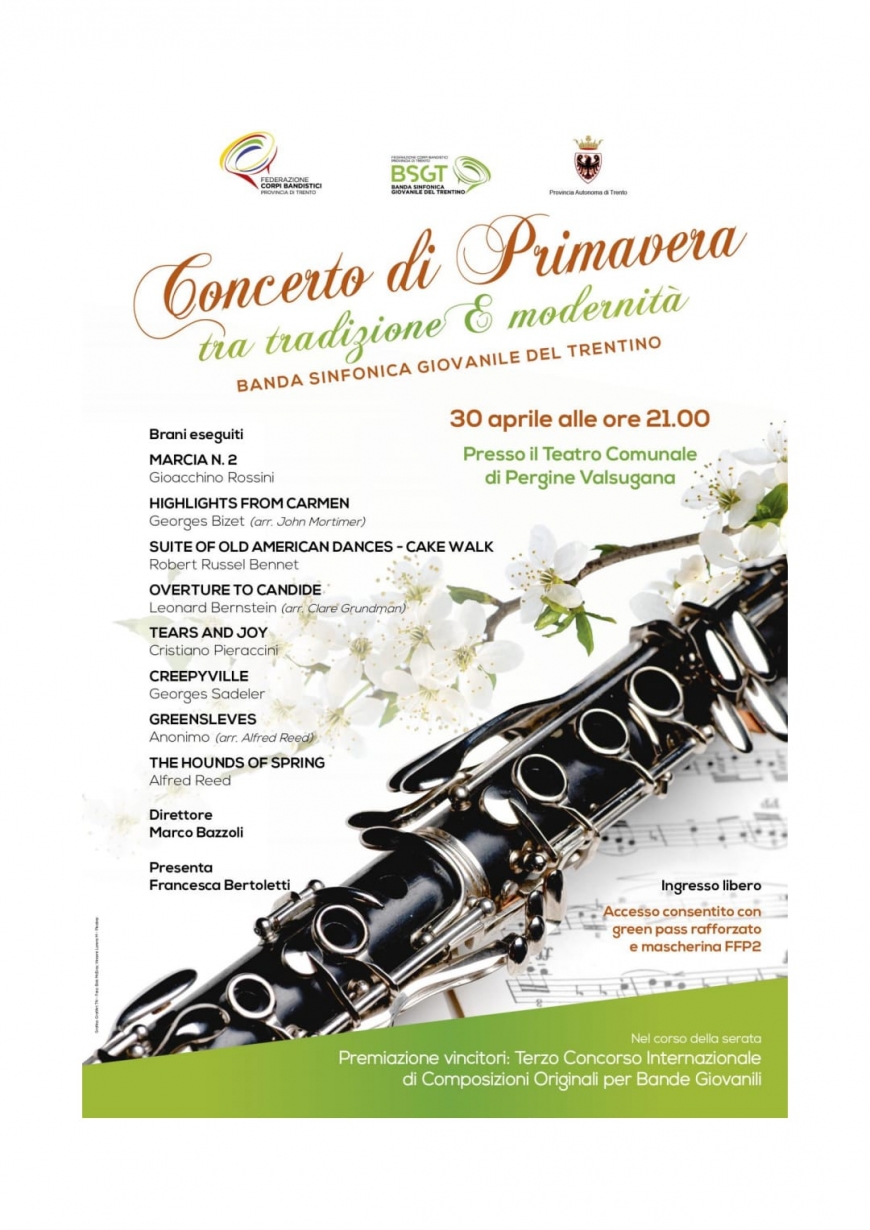 CONCERTO DI PRIMAVERA DELLA BANDA SINFONICA GIOVANILE DEL TRENTINO