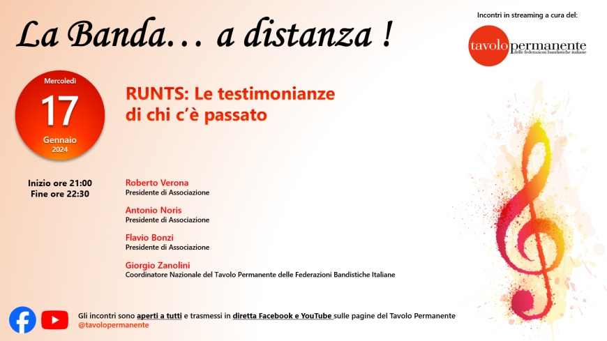 &quot;RUNTS: LE TESTIMONIANZE DI CHI C&#039;E&#039; PASSATO&quot; A &quot;LA BANDA... A DISTANZA !&quot;